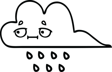 Bir insan tarafından çizilmiş fırtına yağmuru bulutu çizimi