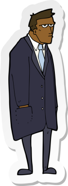 Bir insan tarafından çizilmiş kötü huylu bir adamın çıkartması.