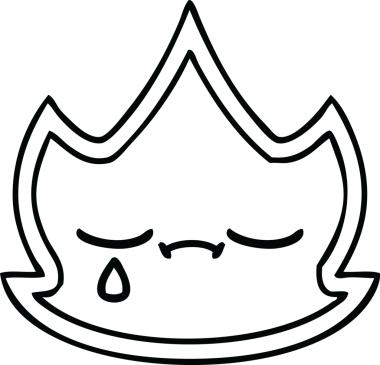 Bir insan tarafından çizilmiş bir ateşin çizgi çizimi