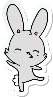 Bir insan tarafından çizilmiş meraklı bir tavşan karikatürü.