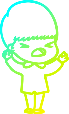 Bir insan tarafından çizilen bir çizgi filmin soğuk gradyan çizimi.