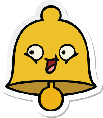 Bir insan tarafından çizilmiş sevimli bir çanın çıkartması.