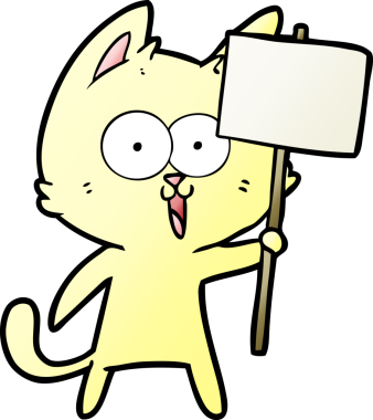 Bir insan tarafından çizilmiş komik çizgi film kedisi.