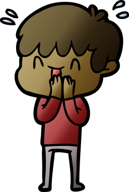 Bir insan tarafından çizilmiş gülen çocuk.