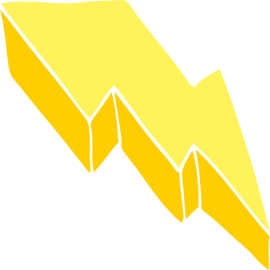 Bir insan tarafından çizilmiş karalama dekoratif yıldırım