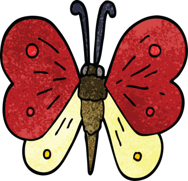 Bir insan tarafından çizilmiş karalama kelebeği.