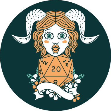 Bir insan tarafından çizilmiş doğal yirmi zar atma ikonu