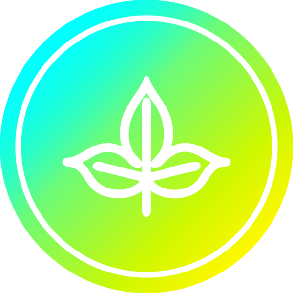 Bir insan tarafından çizilmiş doğal yaprak dairesel simgesi.