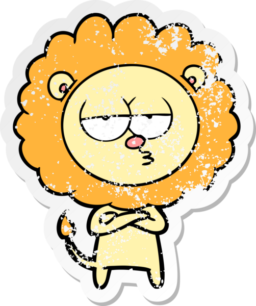 Bir insan tarafından çizilmiş sıkıntılı bir çizgi film çıkartması.