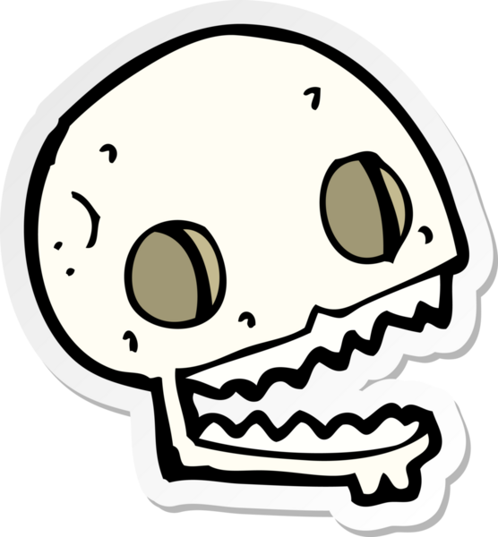 Bir insan tarafından çizilmiş ürkütücü bir karikatür çıkartması.