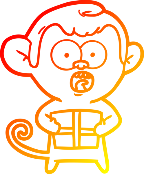 Bir insan tarafından çizilmiş bir çizgi filmin sıcak gradyan çizimi.