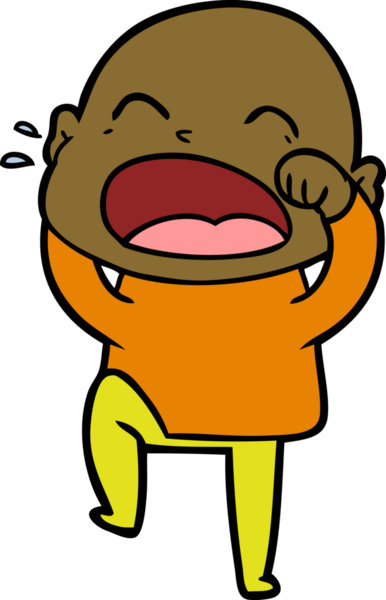 Bir insan tarafından çizilmiş kel adam diye bağıran çizgi film.