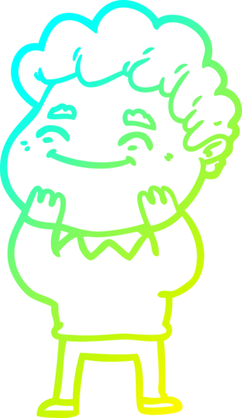 Bir insan tarafından çizilmiş karikatür cana yakın bir adamın çizimi.