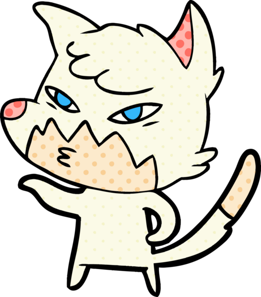 Bir insan tarafından çizilmiş akıllı çizgi film tilkisi.