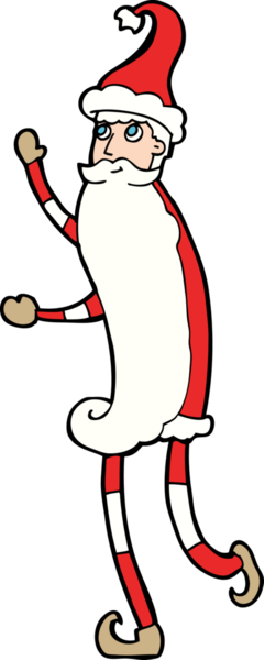 Bir insan tarafından çizilmiş sıska Noel Baba çizgi filmi.