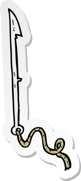 Bir insan tarafından çizilmiş bir balina avlama zıpkınının çıkartması.