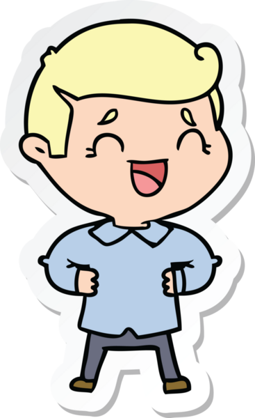 Bir insan tarafından çizilmiş bir karikatür çıkartması.