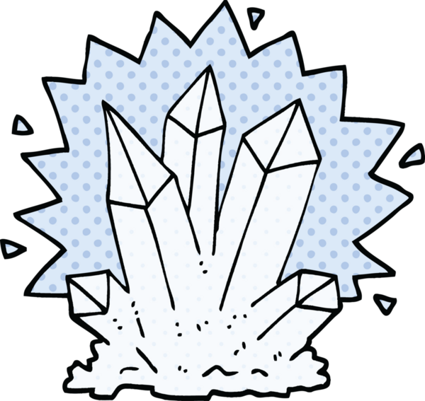 bir insan tarafından çizilmiş doğal kristaller.