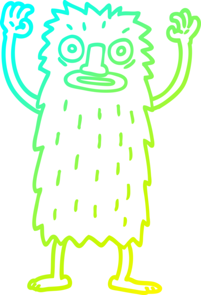 Bir insan tarafından çizilmiş karikatür canavarı çizimi.