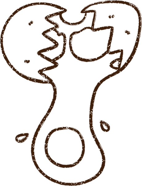 Bir insan tarafından çizilmiş çatlak yumurta kömürü çizimi