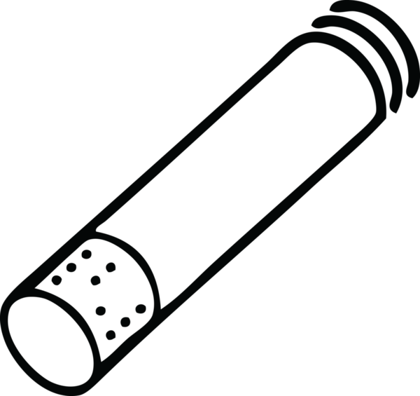 Bir insan tarafından çizilmiş sigara çubuğunun çizgi çizimi