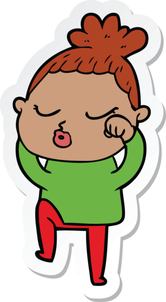 Bir insan tarafından çizilmiş bir karikatür çıkartması.