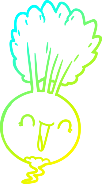 Bir insan tarafından çizilmiş karikatür kökü bitkisinin soğuk gradyan çizimi