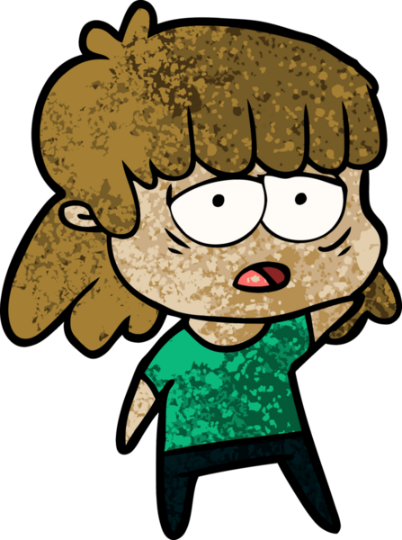 Bir insan tarafından çizilmiş yorgun bir kadın.