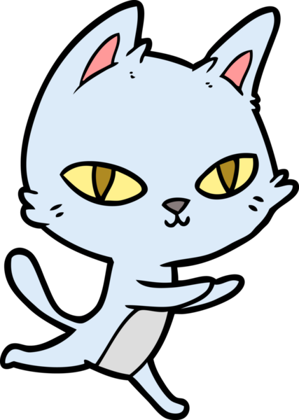 Bir insan tarafından çizilmiş çizgi film kedisi.