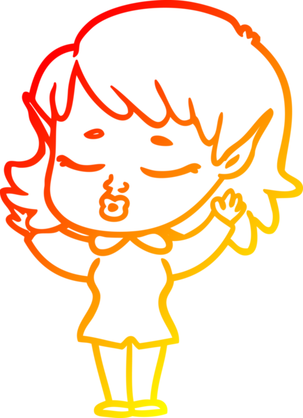 Bir insan tarafından çizilmiş güzel bir elf kızı çizimi.