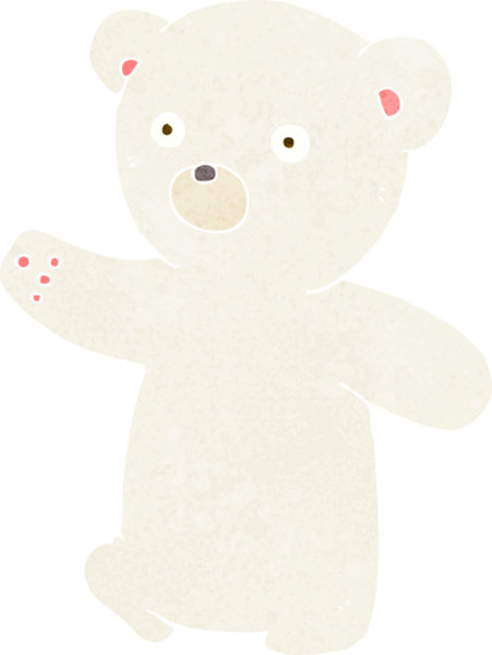 bir insan tarafından çizilmiş kutup ayısı yavrusu.