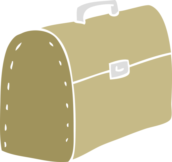 Bir insan tarafından çizilmiş çantanın düz renk çizimi