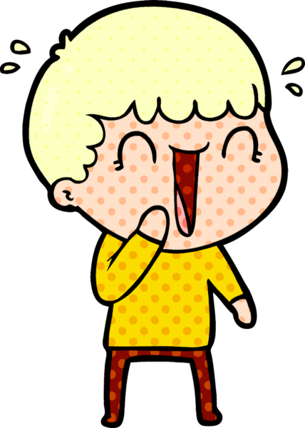 Bir insan tarafından çizilmiş gülen karikatür adam.