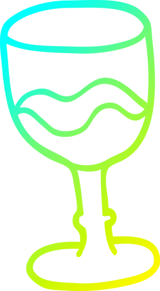 Bir insan tarafından çizilmiş kırmızı şarap karikatürünün soğuk gradyan çizgisi.