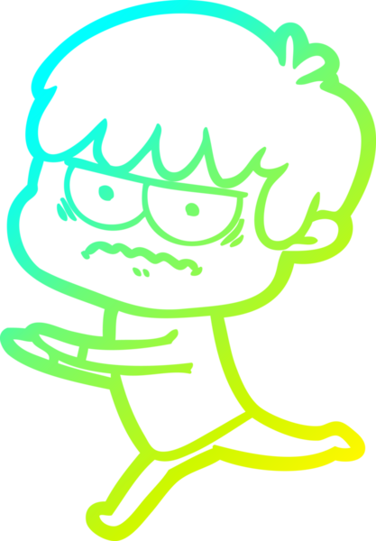 Bir insan tarafından çizilmiş soğuk gradyan çizgi film karakteri.