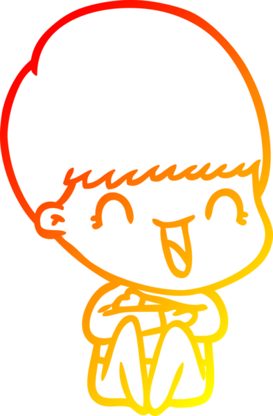 Bir insan tarafından çizilmiş mutlu çizgi film çocuğu çizimi.