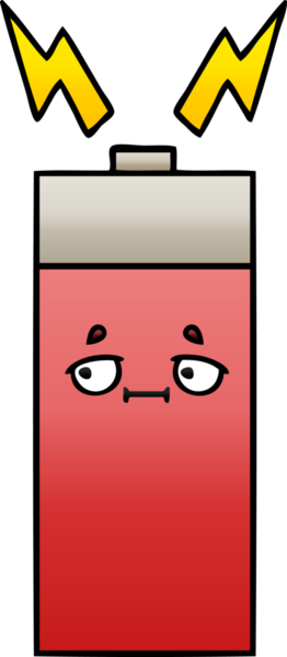 Bir insan tarafından çizilen bataryanın gölgelenmiş karikatürü