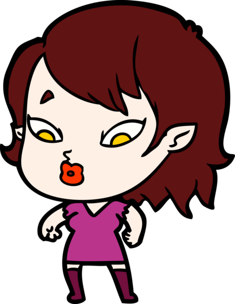 Bir insan tarafından çizilmiş şirin vampir kız çizgi filmi.