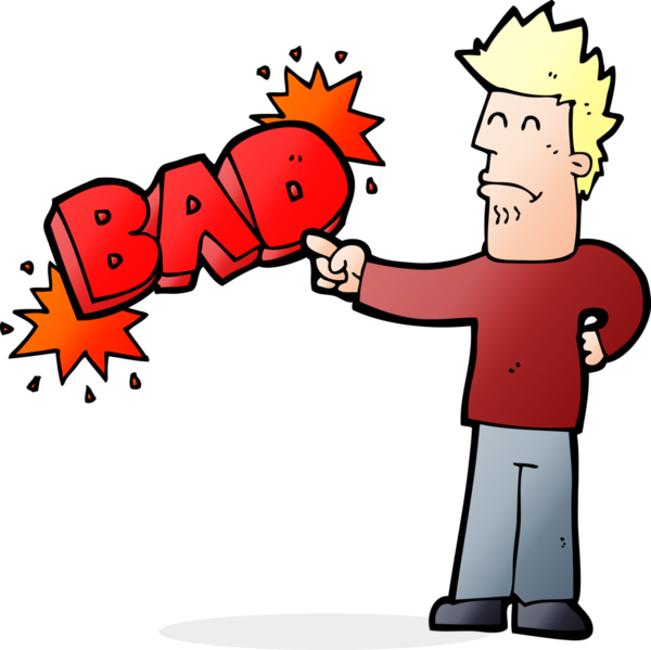 Çizgi filmdeki adam, bir insanın kötü çizimine işaret ediyor.