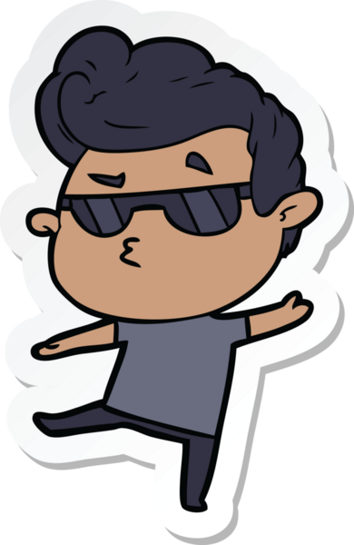 Bir insan tarafından çizilmiş havalı bir adamın çıkartması.