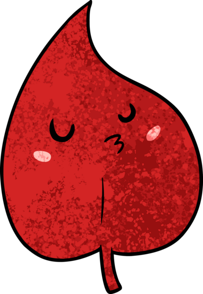 bir insan tarafından çizilmiş sonbahar yaprağı çizgi filmi