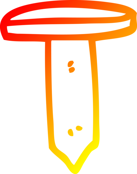 Bir insan tarafından çizilen demir çivinin sıcak çizgi çizimi