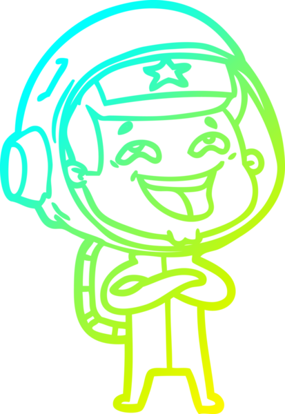 Bir insan tarafından çizilmiş gülen astronotun soğuk gradyan çizimi