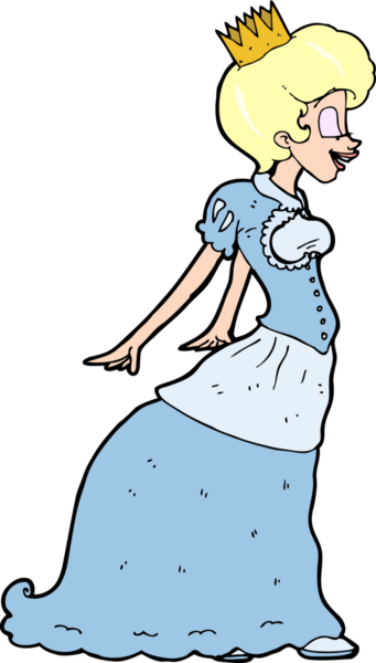 Bir insan tarafından çizilmiş karikatür prensesi