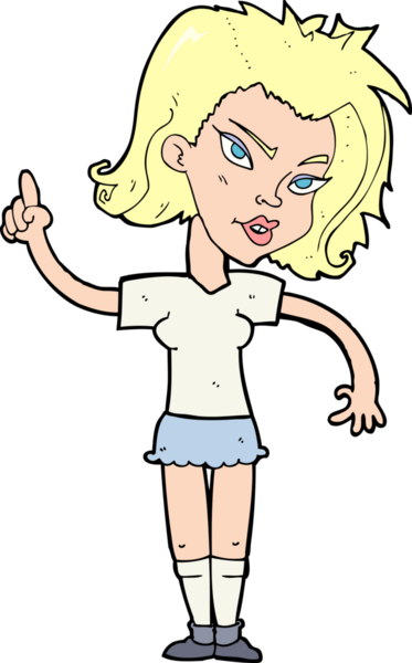 Bir insan tarafından çizilmiş bir fikri olan karikatür kadın.