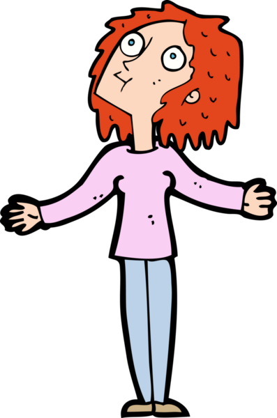 Karikatür meraklısı bir kadın bir insan tarafından yukarı doğru çizilmiş.