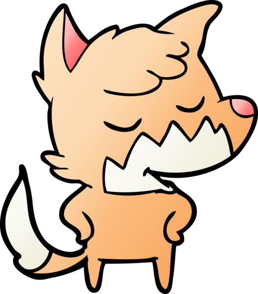 Bir insan tarafından çizilmiş dost canlısı çizgi film tilkisi