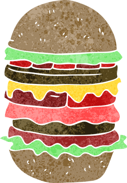 Bir insan tarafından çizilmiş inanılmaz bir hamburger.