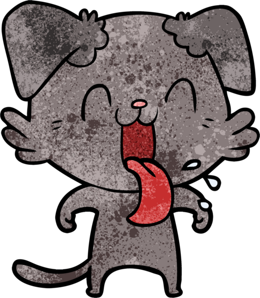 Bir insan tarafından çizilmiş nefes nefese bir köpek.