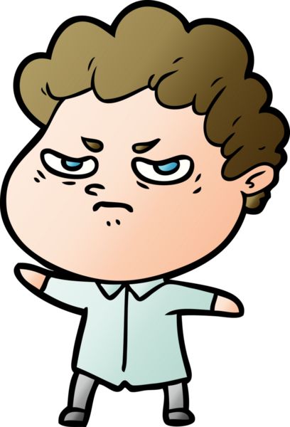 Bir insan tarafından çizilmiş kızgın bir adam.